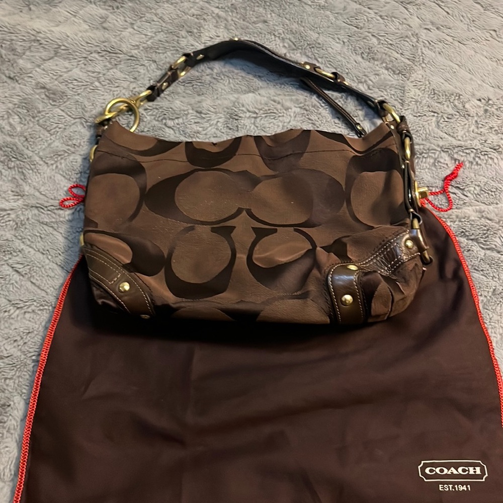 Chocolate brown coach CC bag.